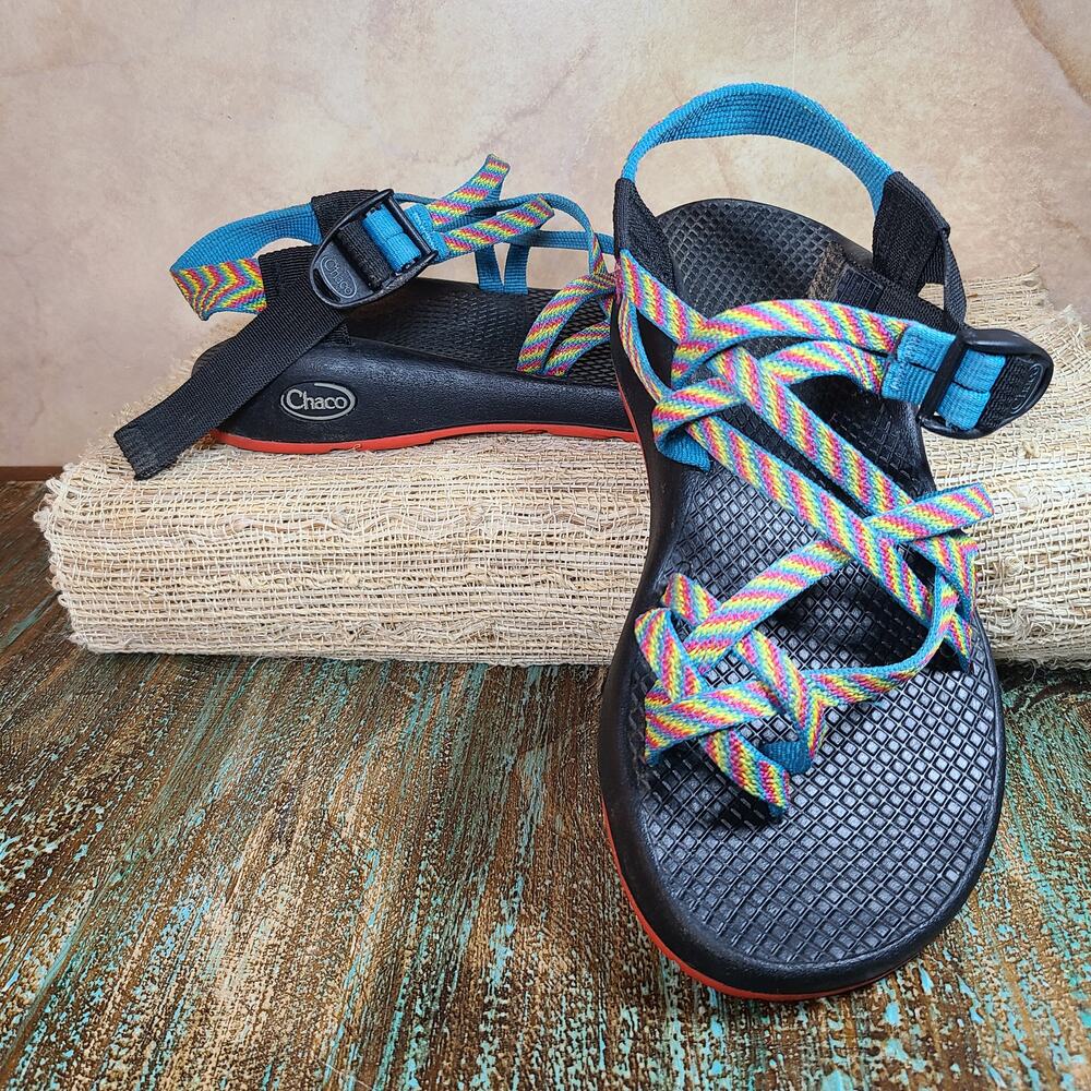 Colorful Womens Chaco Fiesta ZX2 Yampa Vibram Hiking Sandals Size 7 - Picture 2 of 5